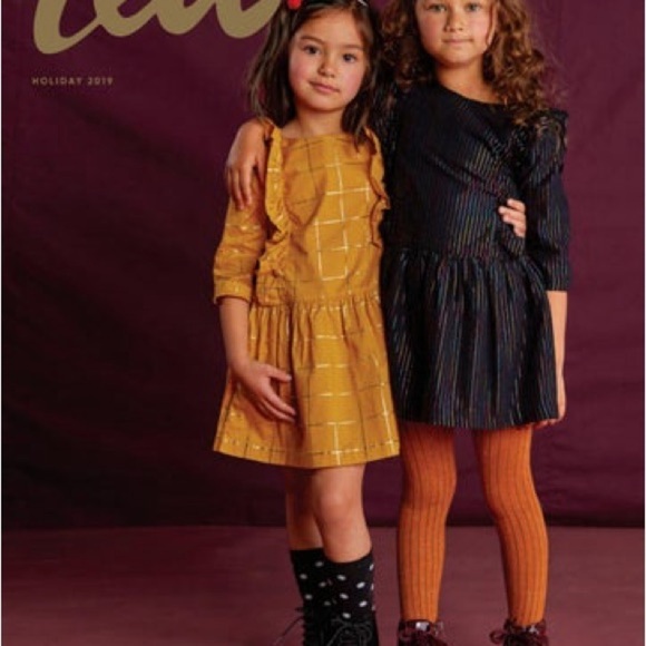 Tea Collection Rainbow Metallic Ruffle Dress Size 7 cotton - Picture 3 of 5